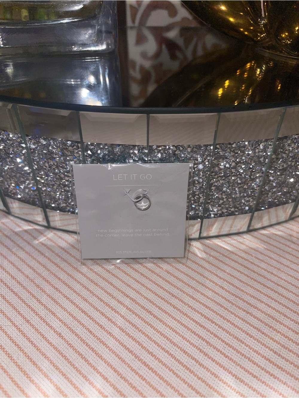 Origami Owl Silver 'Let It Go' Ring pendant
